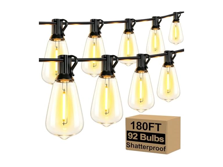 Brightever Outdoor String Lights 180FT, Patio Lights