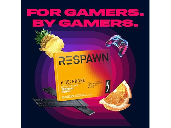 (10-Pack) Respawn Tropical Gum, 15-Count
