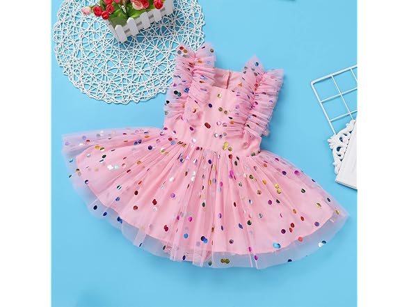 Fymnsi Girls (18-24 MOS) Newborn Baby Tulle Dress