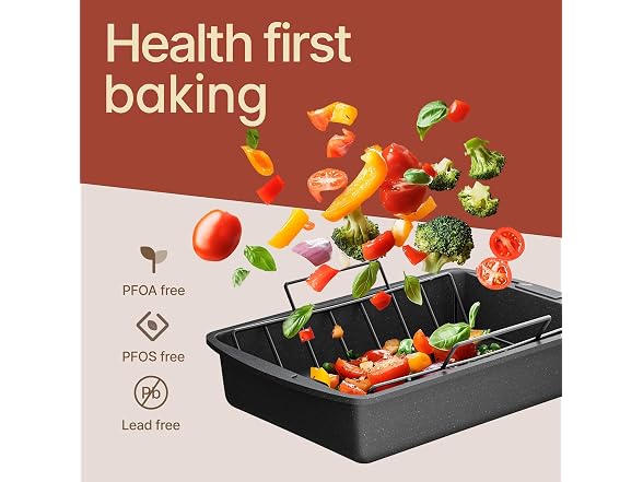 BAKKEN Nonstick Turkey Roasting Pan with Rack