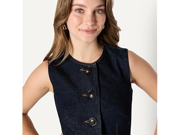 Amazon Essentials Womens RegularFit ButtonDown Denim Vest