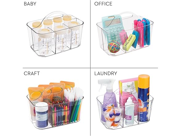 iDesign 4-Section Storage Caddy with Handle