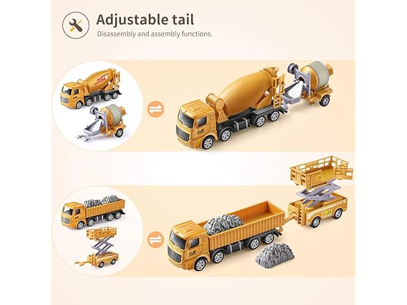 Geyiie Die-Cast Construction Trucks