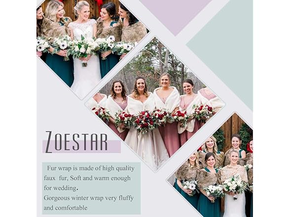 Zoestar Women (Free Size) Faux Fur Wedding Cape