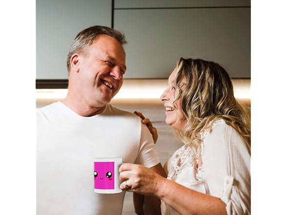 3dRose Hot Pink Cute smiling Square Mug