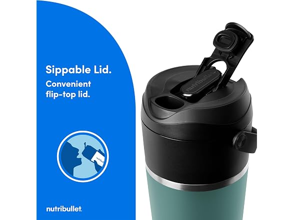 nutribullet Flip Portable Blender with Insulated Cup, Eucalyptus - Gallery 11