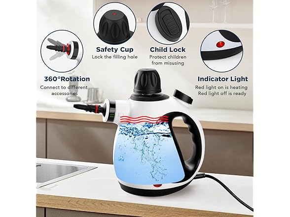 Handheld Steam Cleaner w/ 10 Accessories