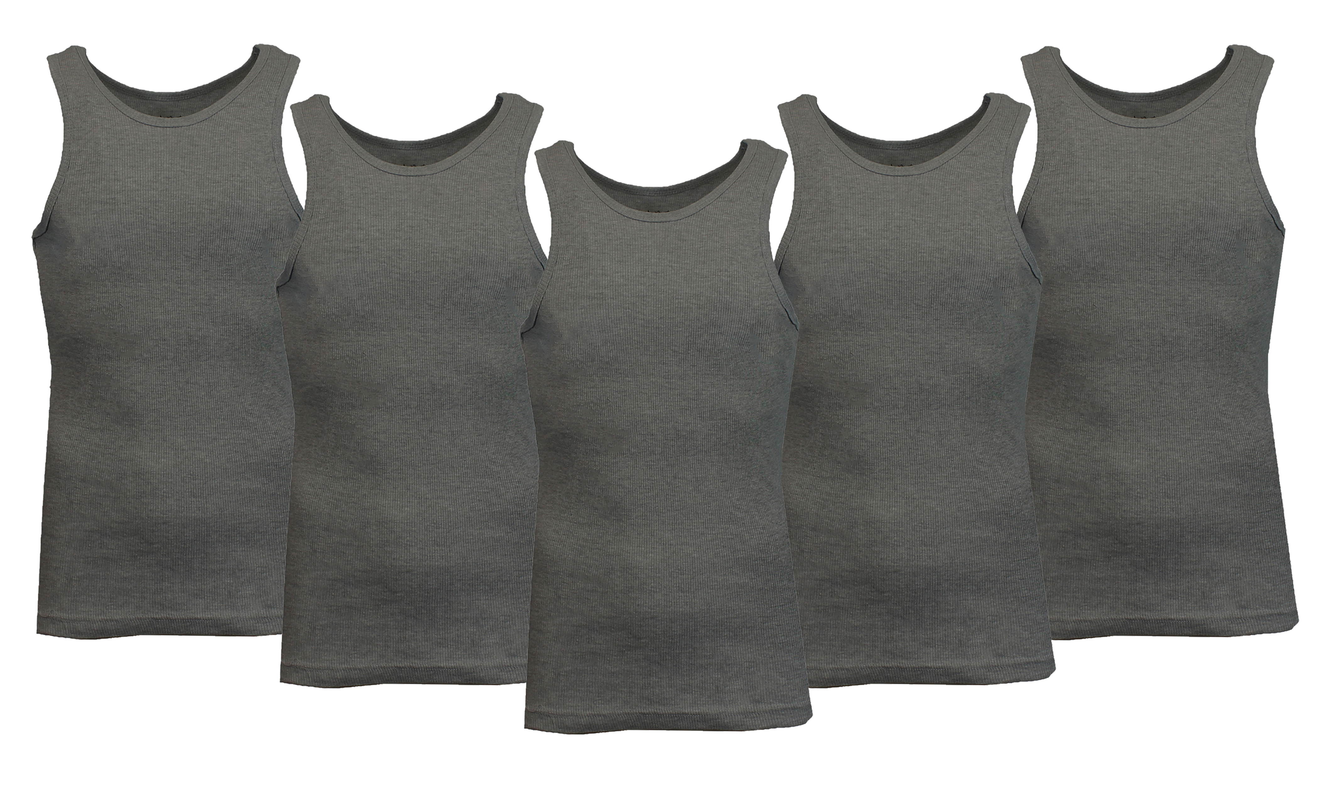 3 or 5PK Men's Heavyweight Ribbed Tank Top - Gallery 58