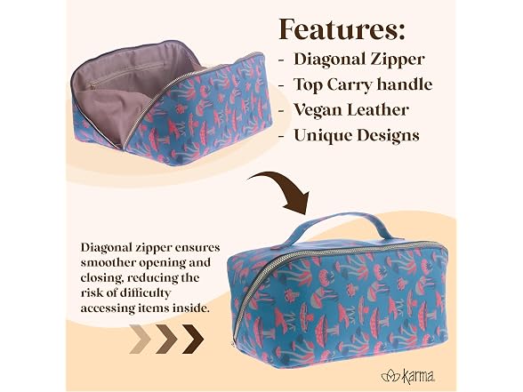 Karma Jumbo Travel Toiletry Bag Argyle