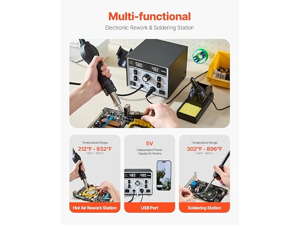 2-in-1 Hot Air Soldering Station