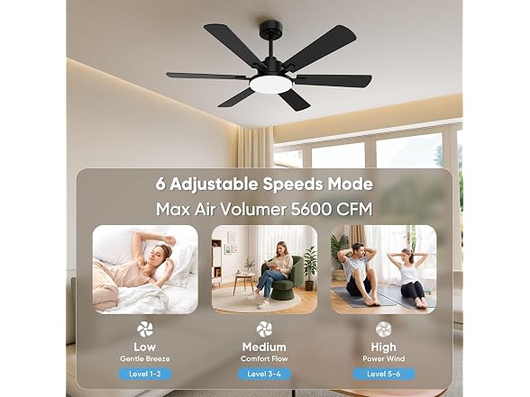 Eterfun 52in Ceiling Fan with Lights
