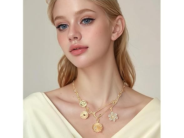 CVSQXPL Gold Charm Necklace for Women