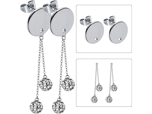 Aylifu 12mm Stud Earring Findings, 20pcs