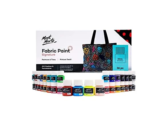 Mont Marte Signature Fabric Paint, 36pc
