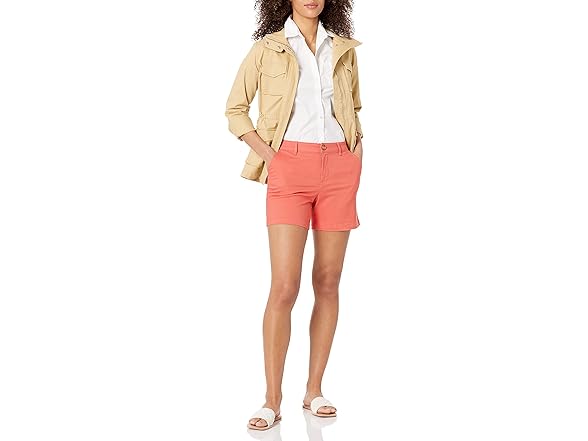 Amazon  Essentials 5" Khaki Shorts Coral Pink 12