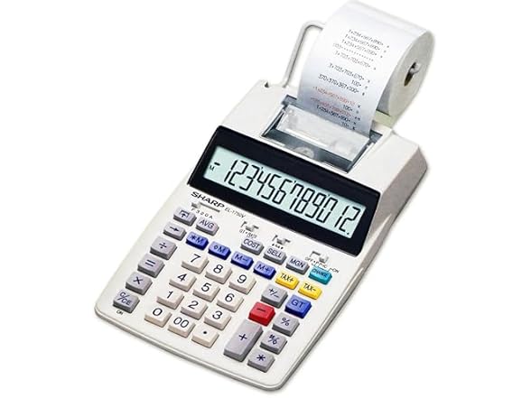 Sharp EL-1750V Two-Color Printing Calculator 2 Lines/Sec 3" Black/Red (Open Box)