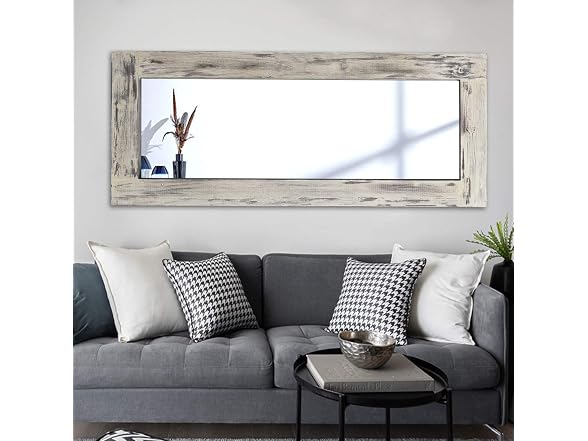 KIAYACI Full Length Mirror Wood Frame Wall Mounted Mirror