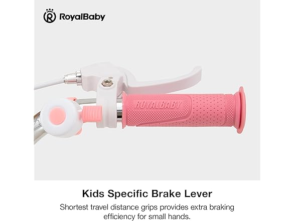 RoyalBaby Girls Bike EZ Kids Bike 18 Inch Cream Pink