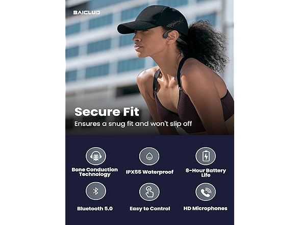 BAICLUD Bone Conduction Headphones
