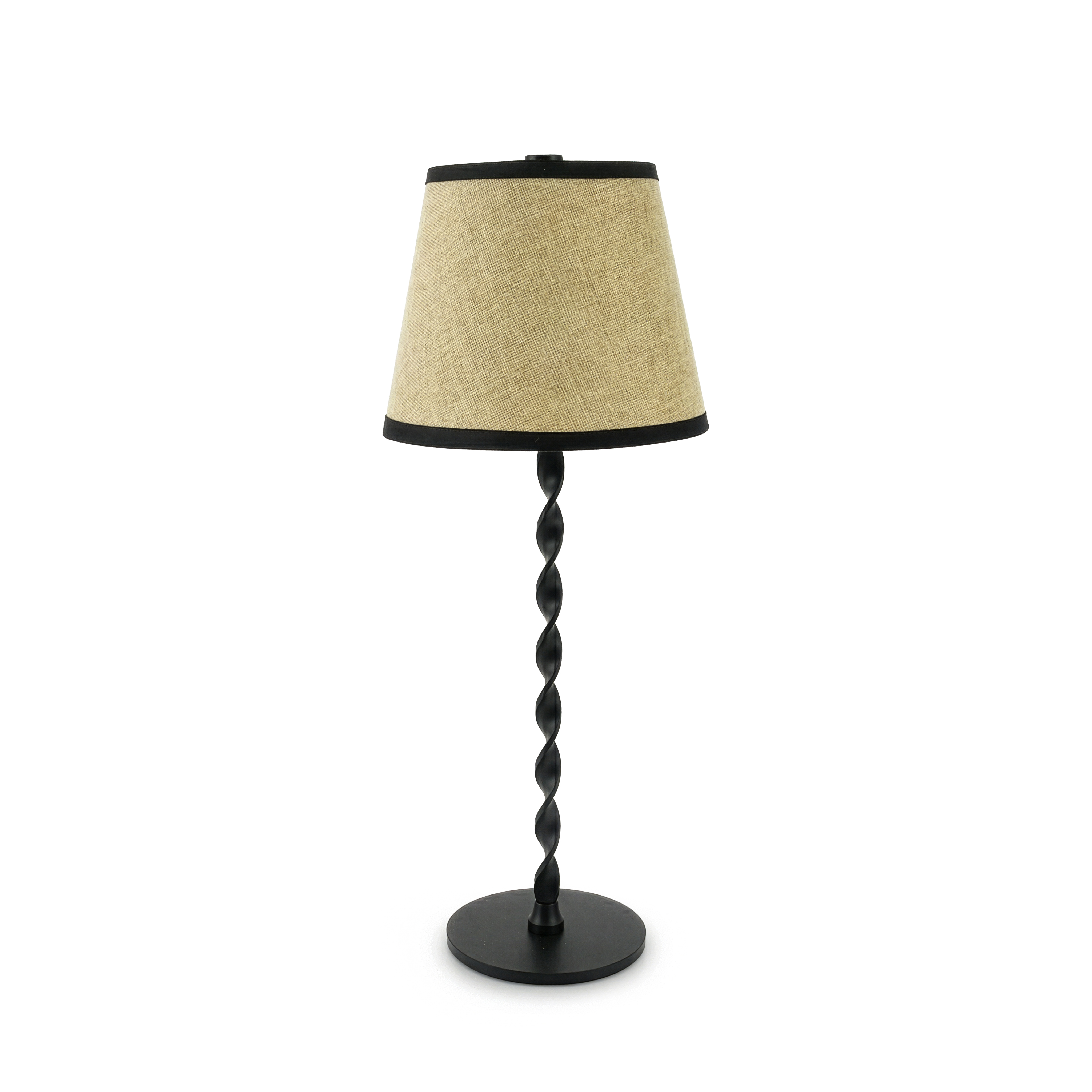 Twist Stem Black Tan Shade Lamp - Gallery 13