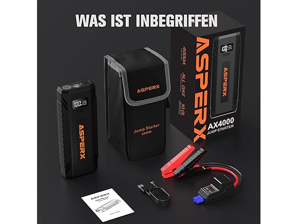 ASPERX Car Jump Starter, 4000A