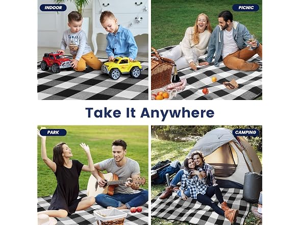 sapsisel 80”x 80” Picnic Blanket Extra Large, 8