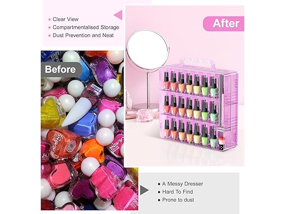 Beloving Beloving Nail Polish Organizer Case for 48 Bottles