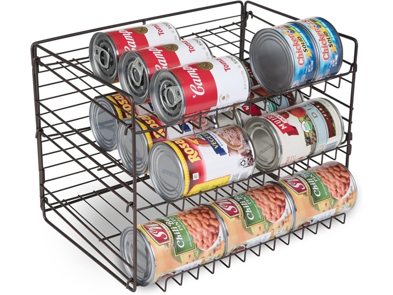 Smart Design 8407182 3-TIER CAN RACK - BRONZE Bronze