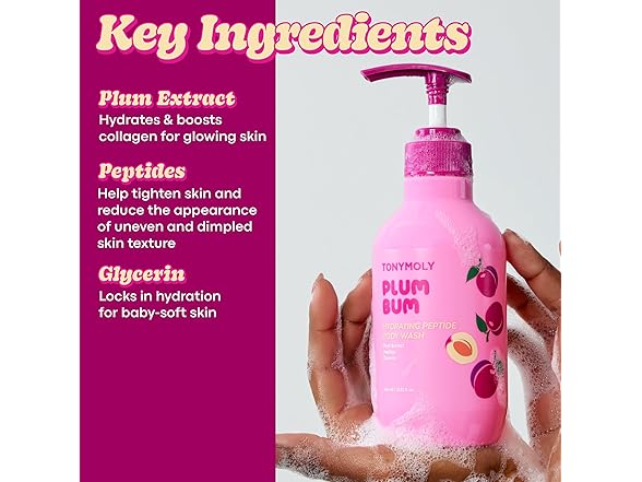 TONYMOLY Plum Bum Peptide Hydrating Body Wash