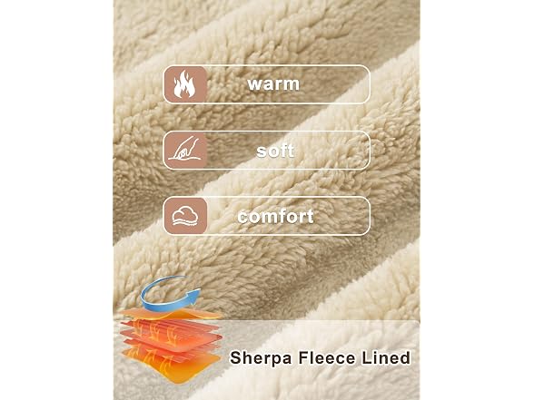 Faskunoie Men (M) Sherpa Lined Pullover Sweatshirt