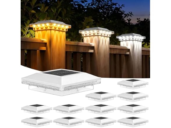 Brightever 12-Pack Solar Post Cap Lights