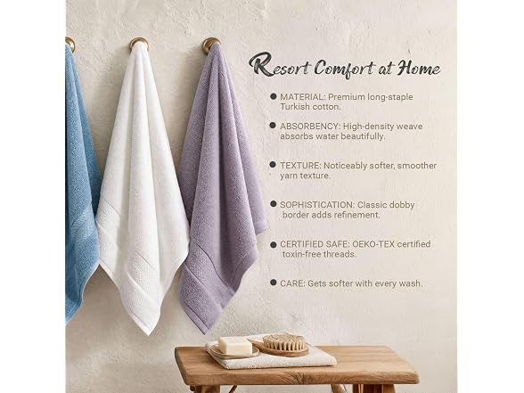 SUPERIOR SUPERIOR Turkish Cotton Bath Towel Set