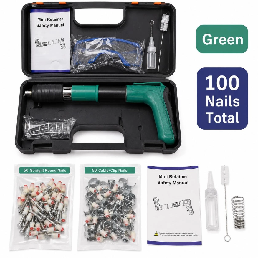 Mini Steel Nail Gun Kit w/ Case & Nails - Gallery 7