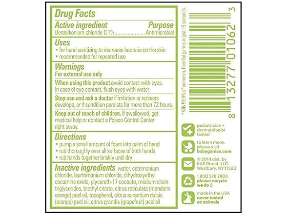 Babyganics Foaming Hand Sanitizer 1.69oz