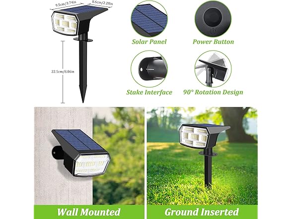 Sucolite 6-Pack Solar Spot Lights Outdoor Waterproof IP65
