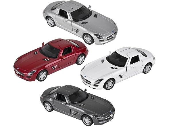 5" Die-Cast Pull Back Mercedes-Benz SLS AMG 12 Pack