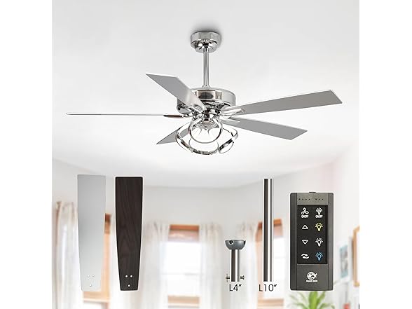 Parrot Uncle F6367-PU 52" Modern Ceiling Fan