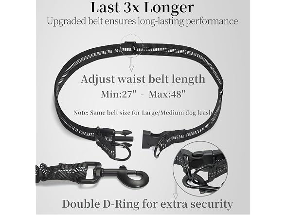 iYoShop Hands Free Dog Leash with Zipper Pouch