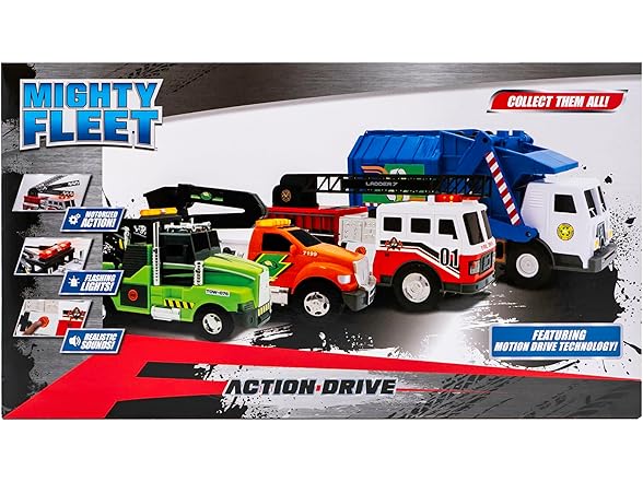 Mighty Fleet Action Drive 16” Garbage Truck Toy