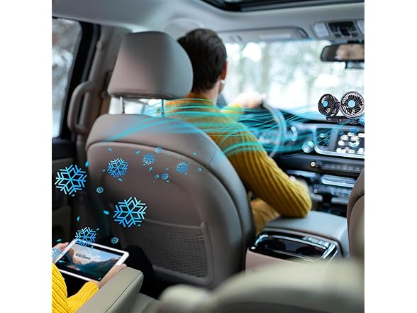 Zone Tech EL0024 12V Car Cooling Air Fan Black Black