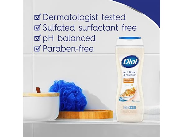 Dial Orange Peel Cocoa Butter Body Wash 16 oz