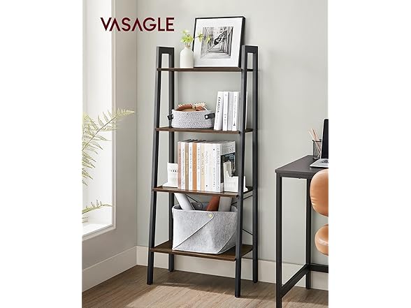 VASAGLE Ladder Shelf, 4-Tier Bookshelf
