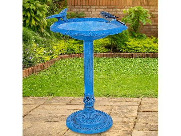 Sunnydaze Garden Visitor Metal Bird Bath
