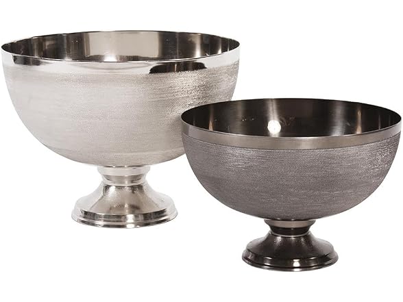 Howard Elliott Collection Textured Aluminum Footed Decorative Bowl