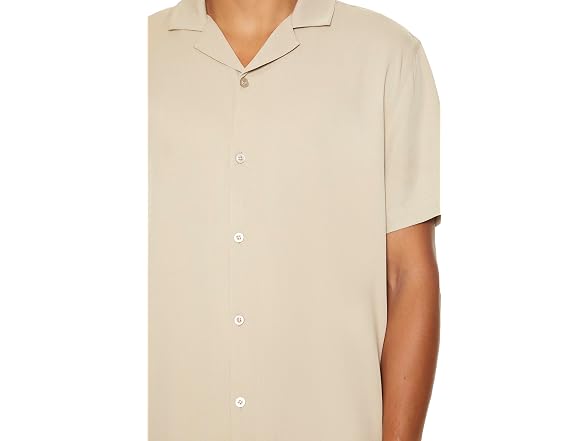 Forever 21 Cuban Collar Short-sleeve Shirt