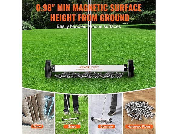 VEVOR 15-Inch Magnetic Sweeper with Wheels