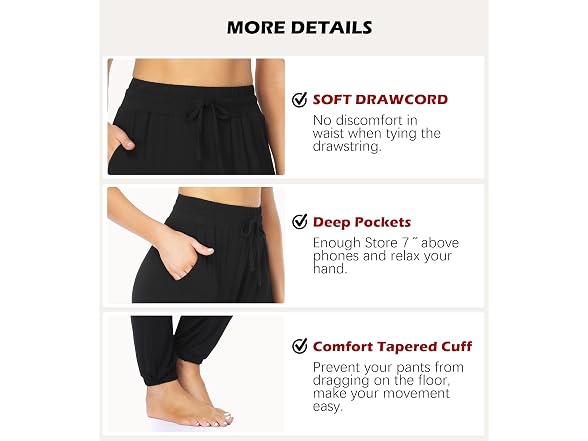 Envlon Women (S) Sweatpants High Waist Loose Pants