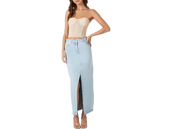 Forever 21 (M) Mesh Bustier Crop Winter Wheat Top