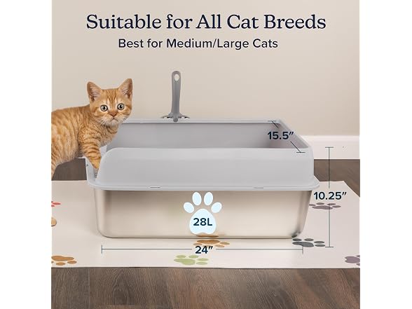 Stainless Steel Cat Litter Box with Lid - Large Litter Box - Gallery 4