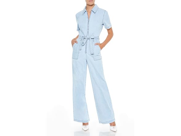 Forever 21 (S) Zip-Up Tie-Front Jumpsuit